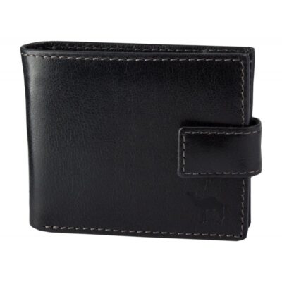 Портмоне муж. с хлястиком Camel черный Dimanche